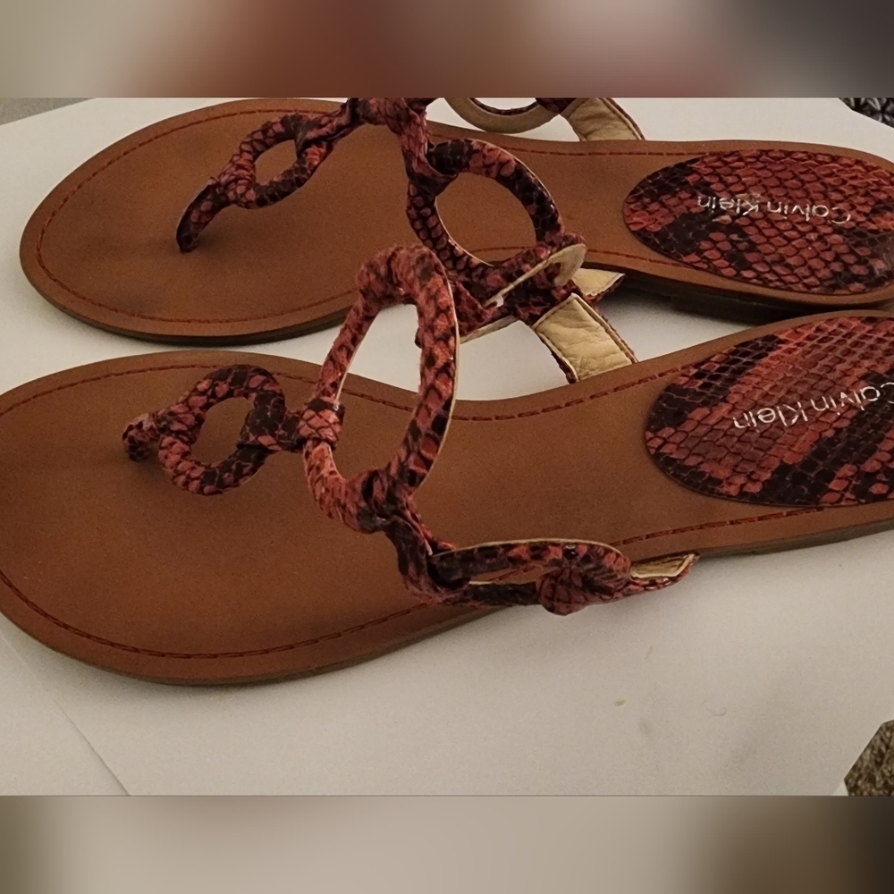 Calvin Klein Snakeskin Sandals Size 10M